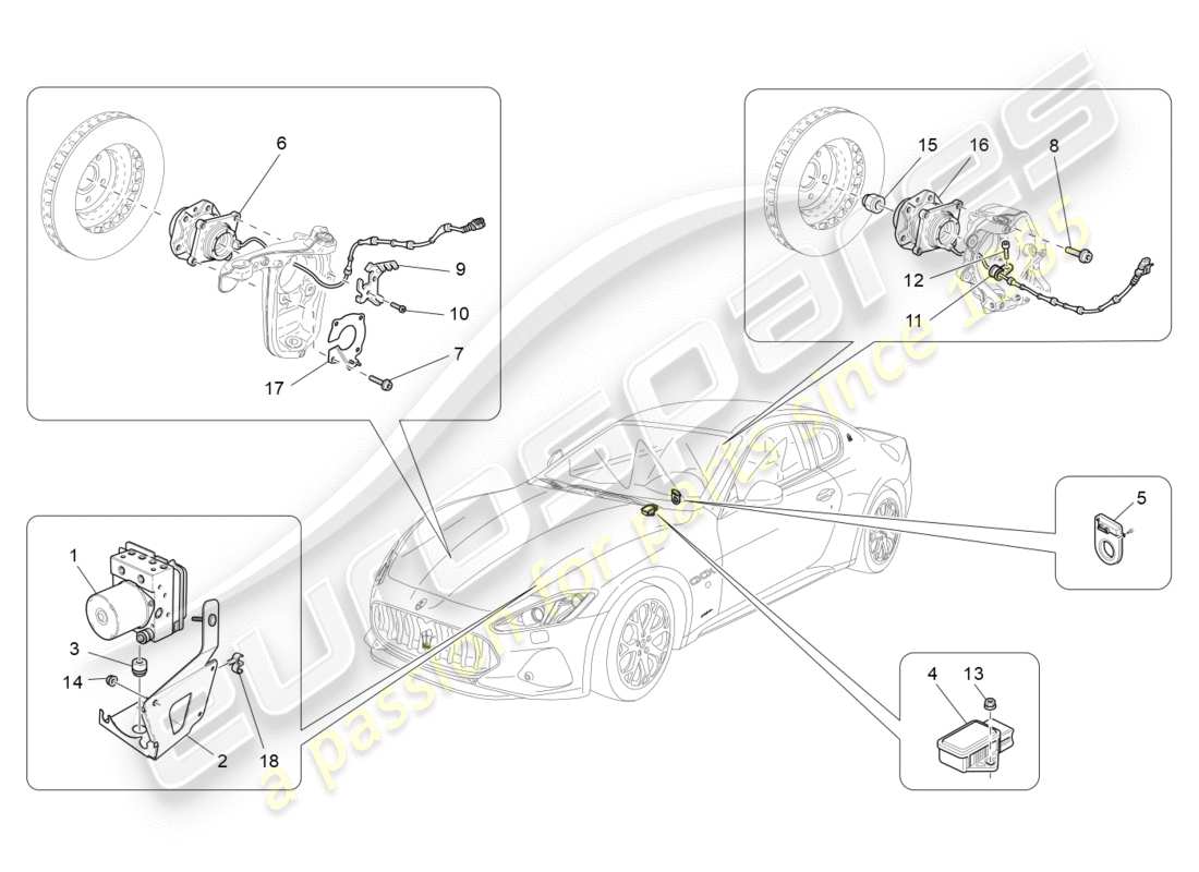 maserati granturismo s (2020) braking control systems part diagram