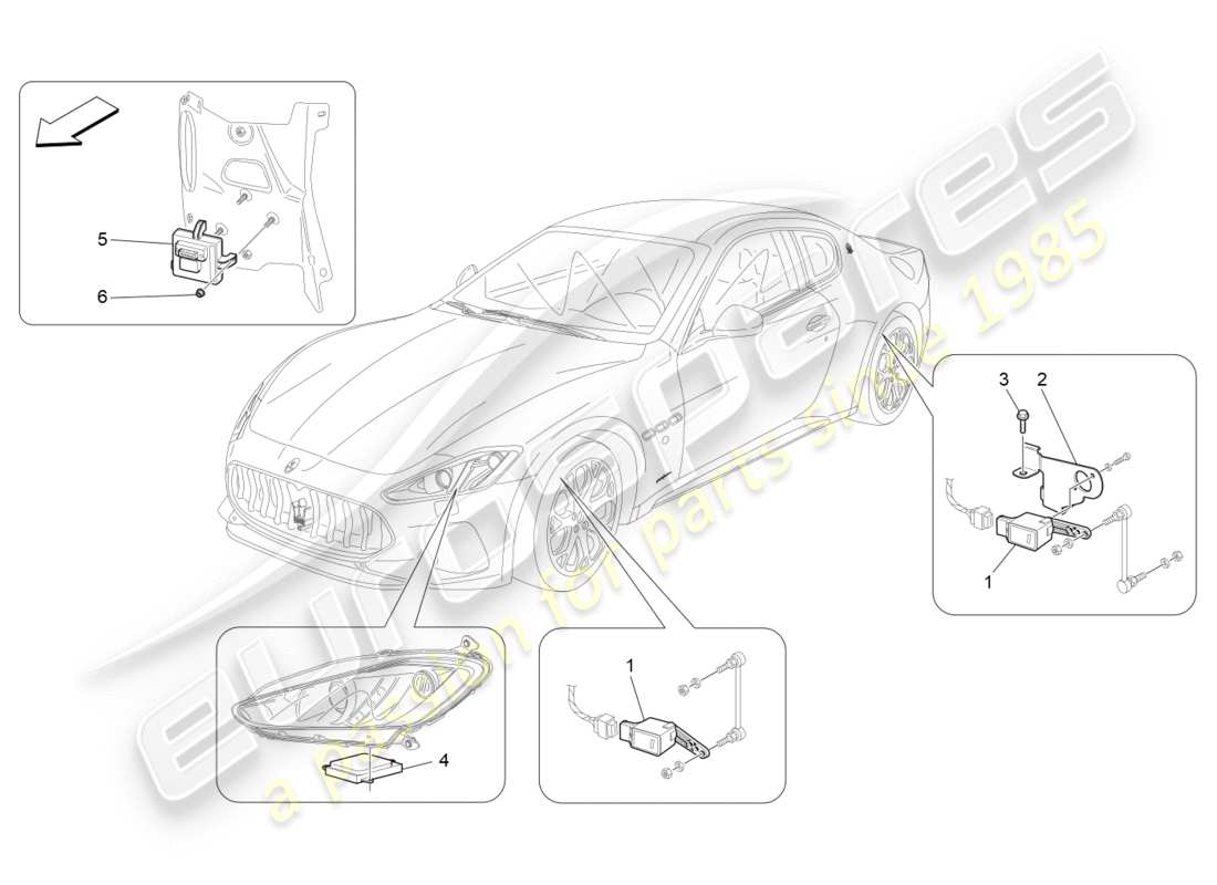 maserati granturismo s (2019) lighting system control parts diagram