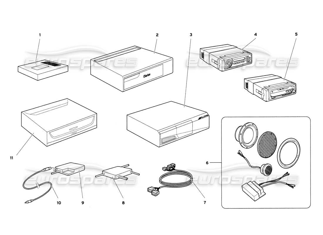 lamborghini diablo 6.0 (2001) sound system part diagram