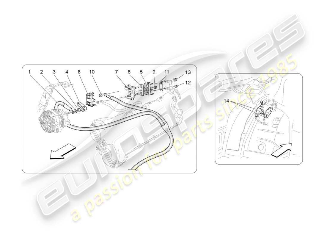 maserati granturismo (2010) main wiring parts diagram