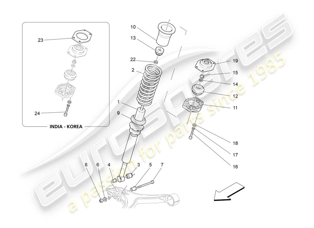 maserati granturismo (2012) front shock absorber devices parts diagram