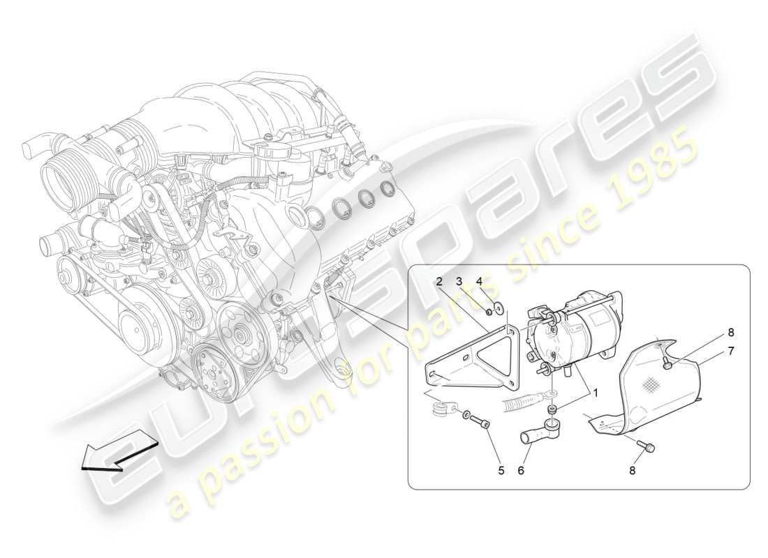 maserati granturismo s (2019) electronic control: engine ignition parts diagram