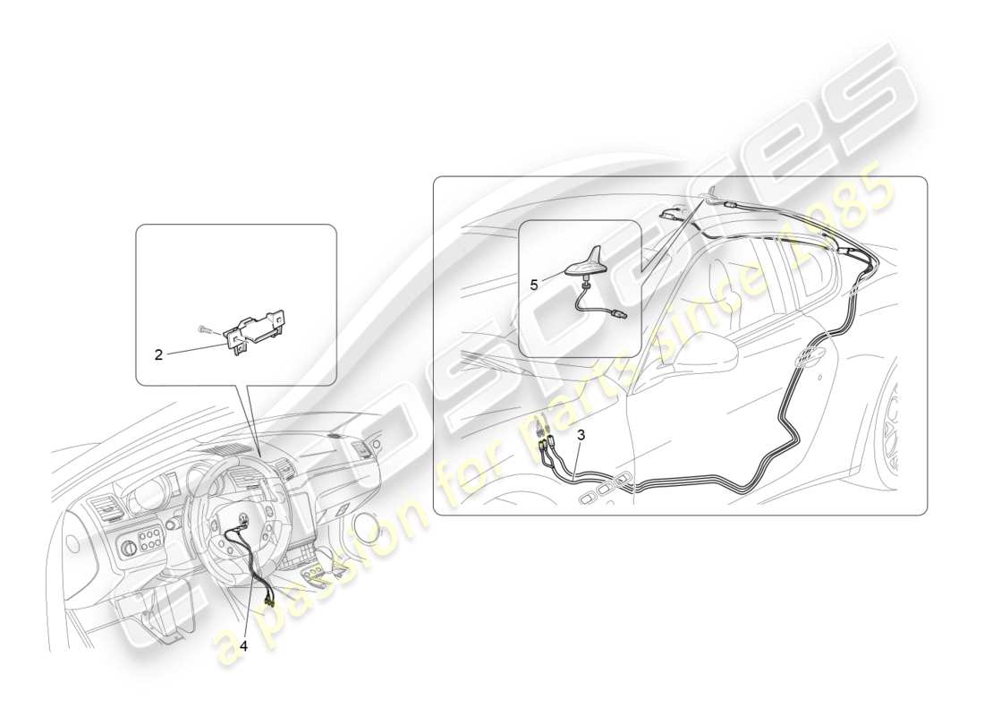 maserati granturismo s (2019) reception and connection system parts diagram