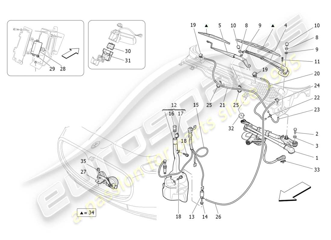 maserati granturismo (2011) external vehicle devices parts diagram