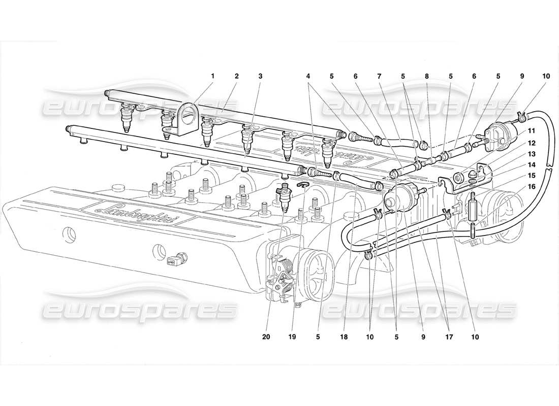 lamborghini diablo se30 (1995) fuel system parts diagram