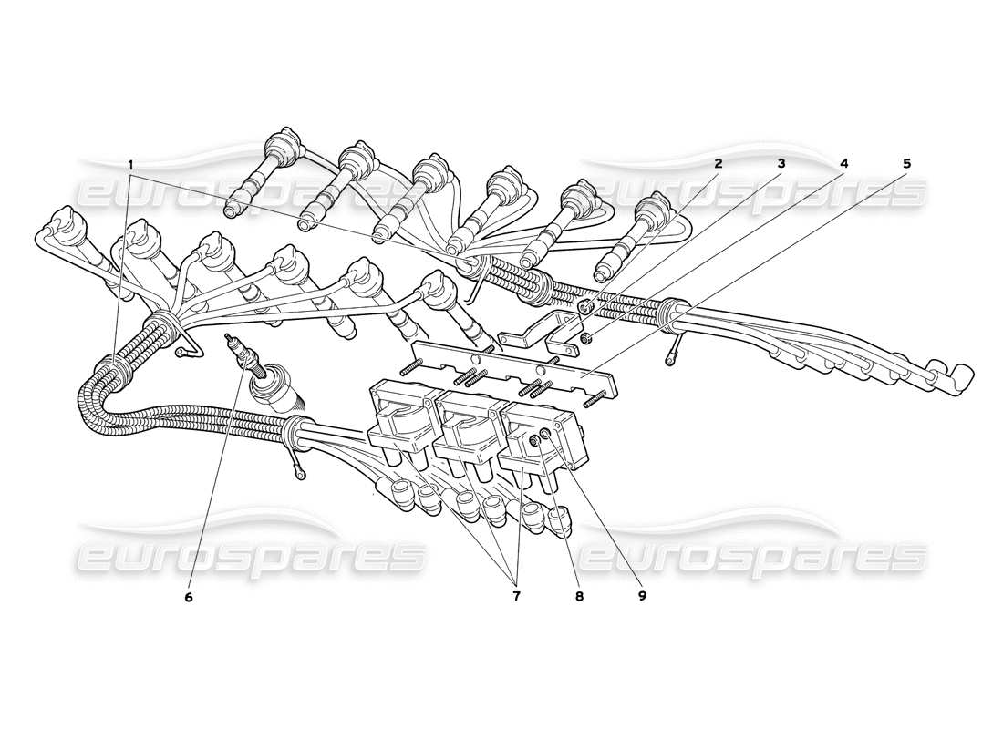 lamborghini diablo sv (1999) electrical components parts diagram