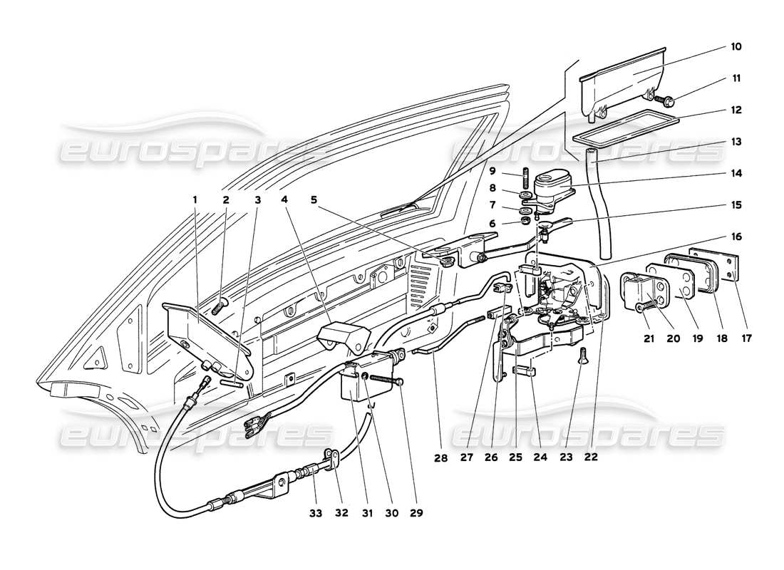 lamborghini diablo 6.0 (2001) doors parts diagram