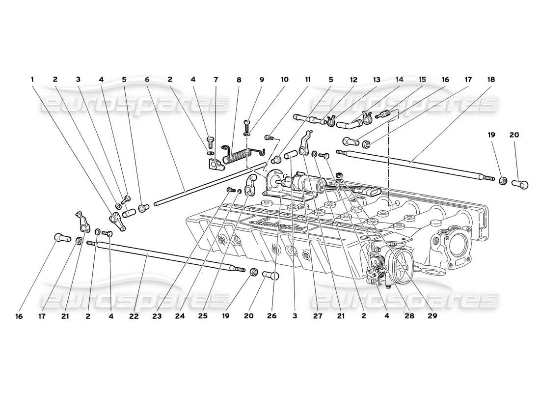 lamborghini diablo sv (1999) accelerator cables part diagram