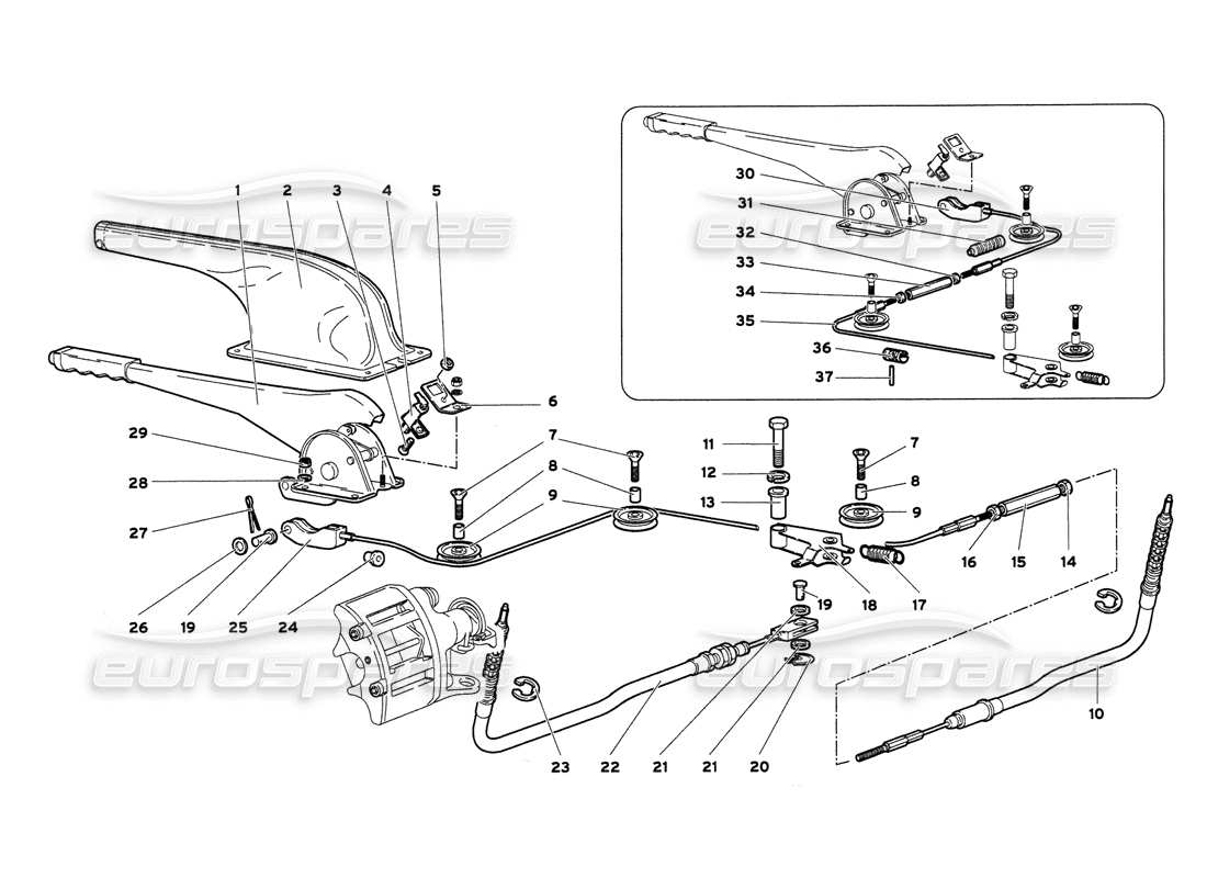 lamborghini diablo 6.0 (2001) hand brake parts diagram