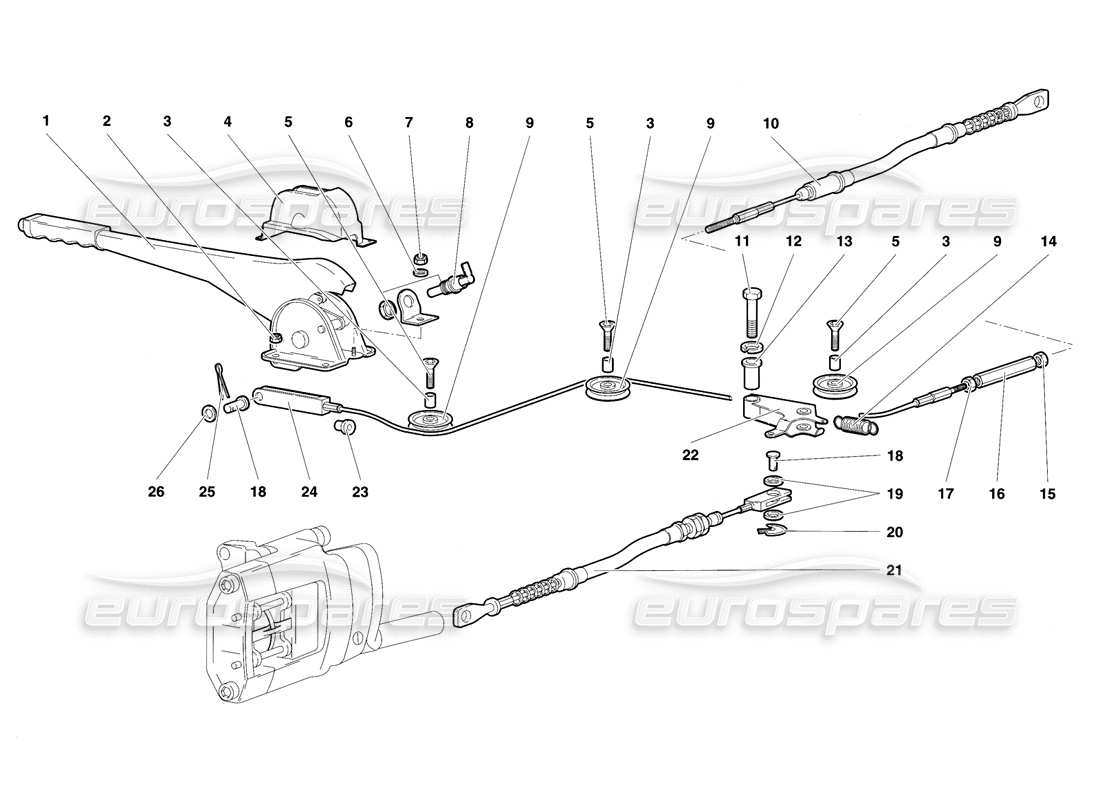 lamborghini diablo se30 (1995) handbrake parts diagram