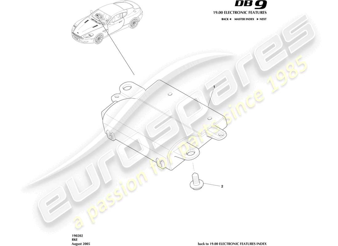 aston martin db9 (2004) rke part diagram