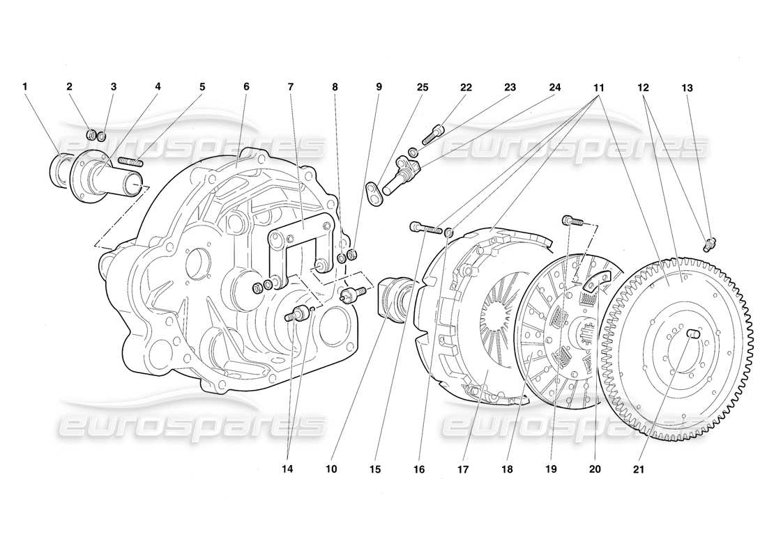 lamborghini diablo sv (1997) clutch parts diagram