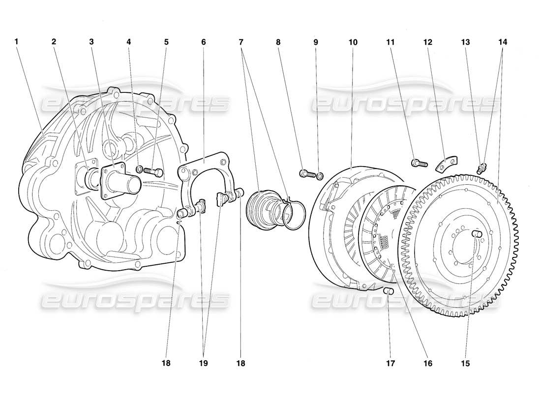 lamborghini diablo se30 (1995) clutch parts diagram