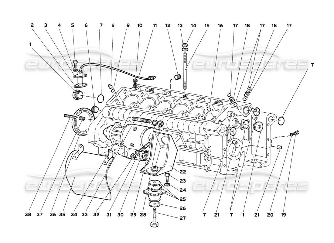 lamborghini diablo 6.0 (2001) crankcase parts diagram