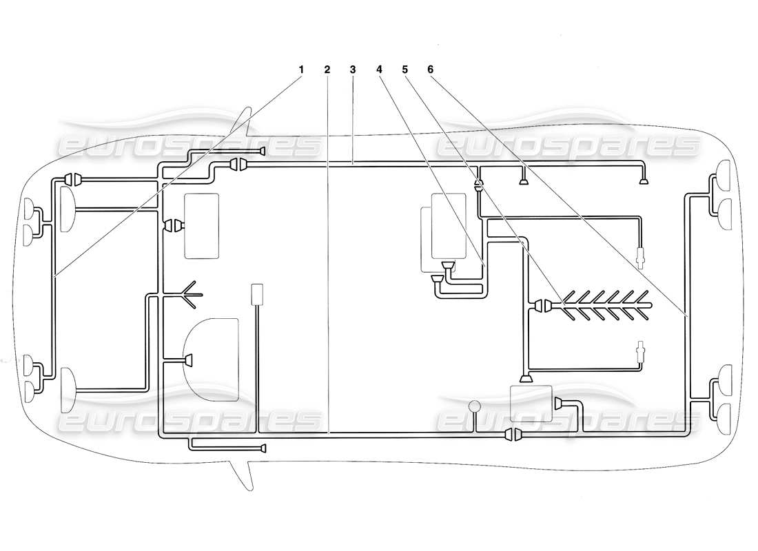 lamborghini diablo se30 (1995) electrical system (until se 079-150) parts diagram