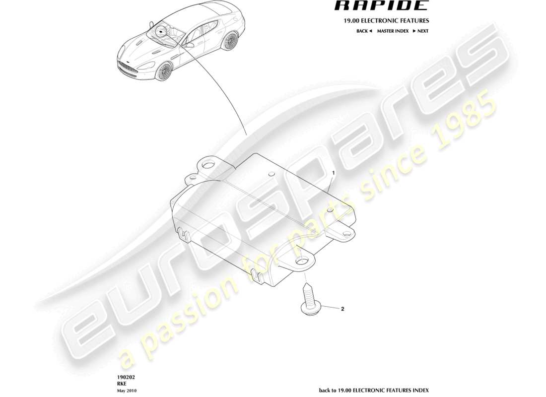 aston martin rapide (2016) rke part diagram