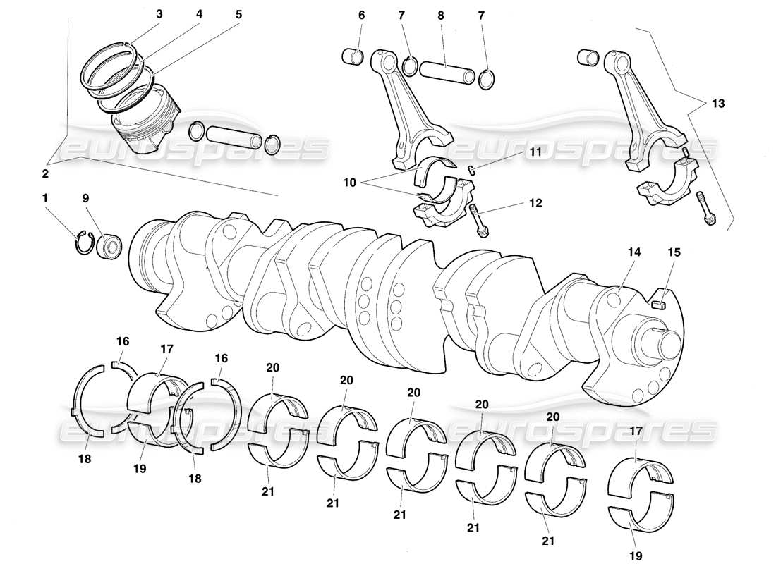 lamborghini diablo se30 (1995) crankgears parts diagram