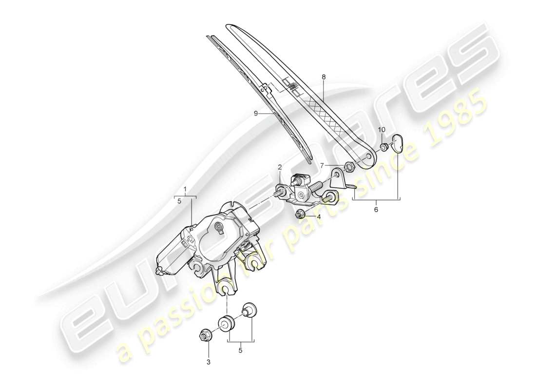 a part diagram from the porsche 2007 (cayenne e1 9pa) parts catalogue