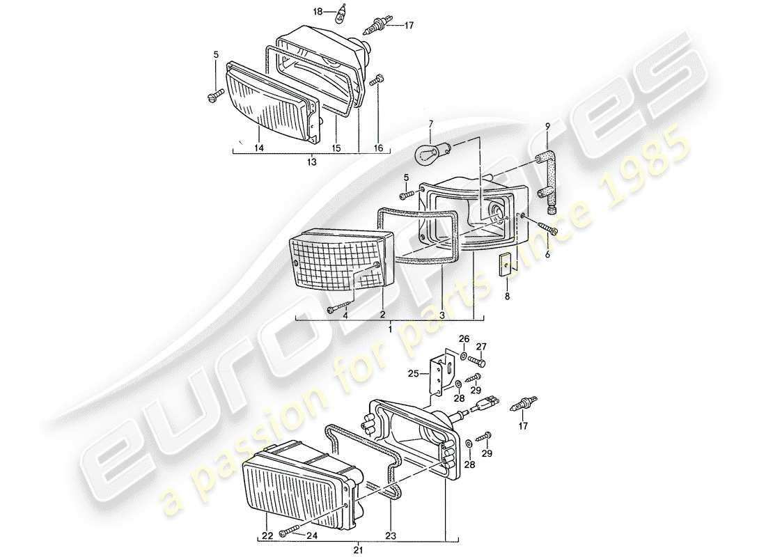 VIEW PARTS DIAGRAMS FROM THE PORSCHE 944 PARTS CATALOGUE a part diagram from the porsche 944 parts catalogue
