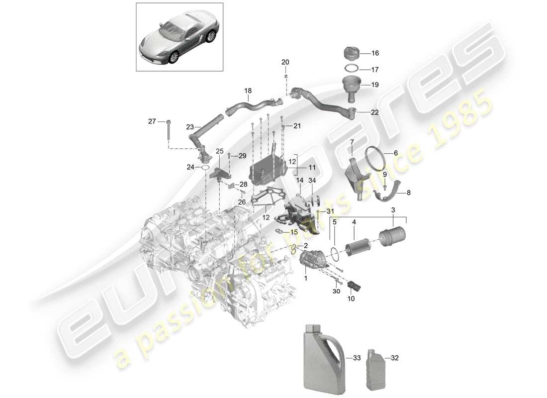 a part diagram from the porsche 2020 (718 boxster) parts catalogue