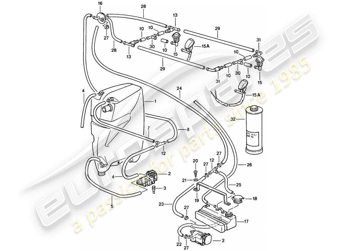 a part diagram from the porsche 928 parts catalogue