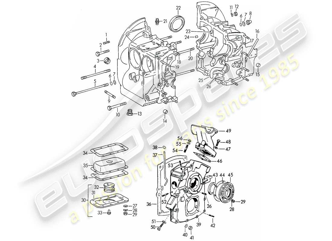 a part diagram from the porsche 1958 (356/356a) parts catalogue