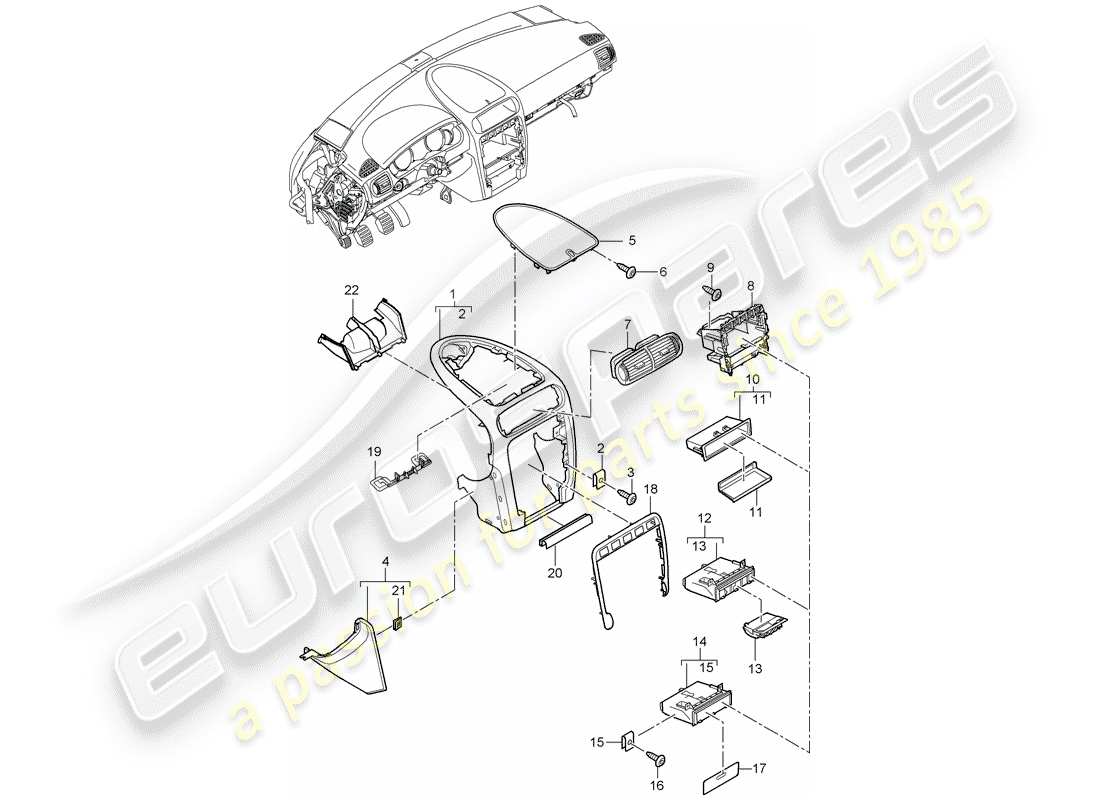 a part diagram from the porsche cayenne parts catalogue