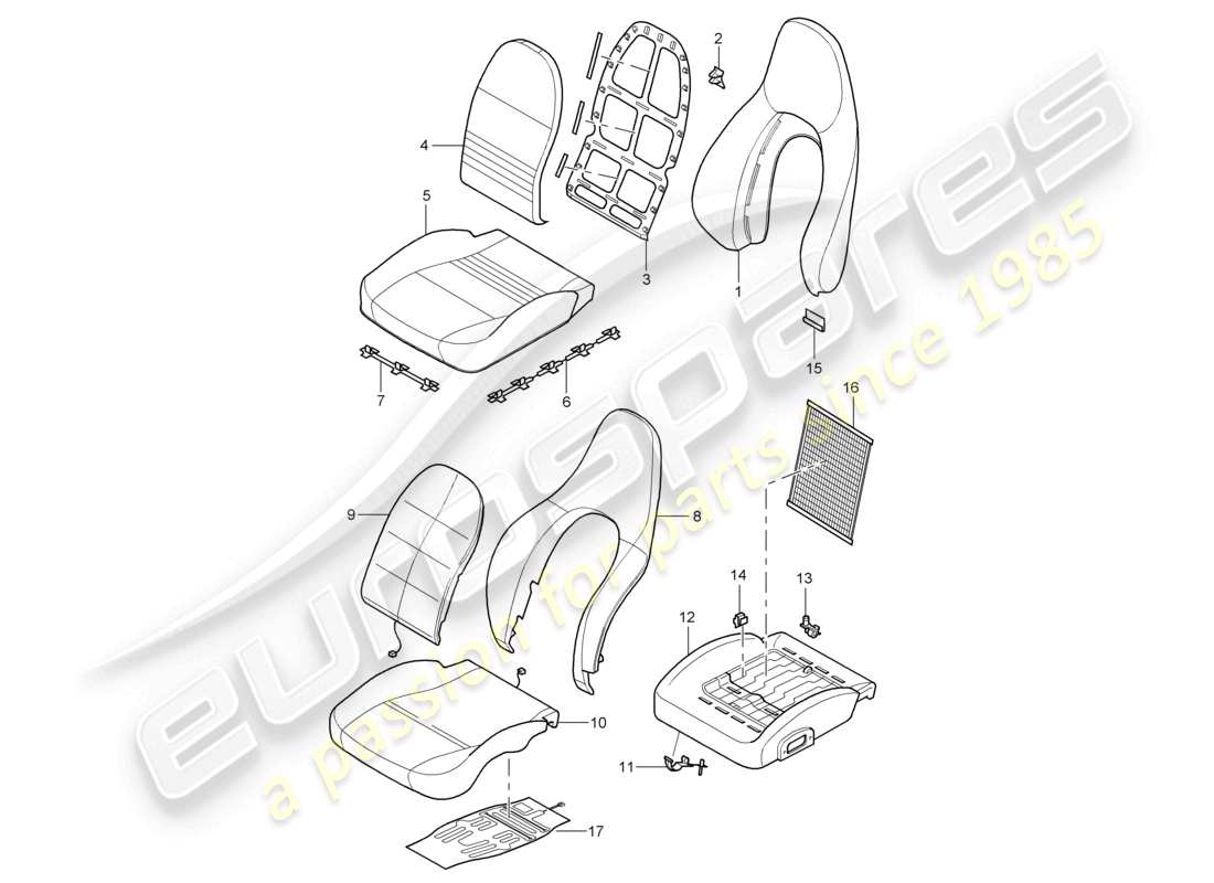 a part diagram from the porsche boxster parts catalogue