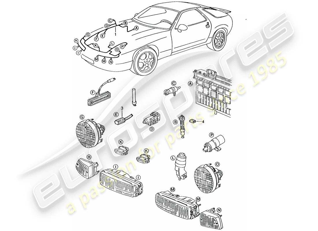 a part diagram from the porsche 1993 (928) parts catalogue