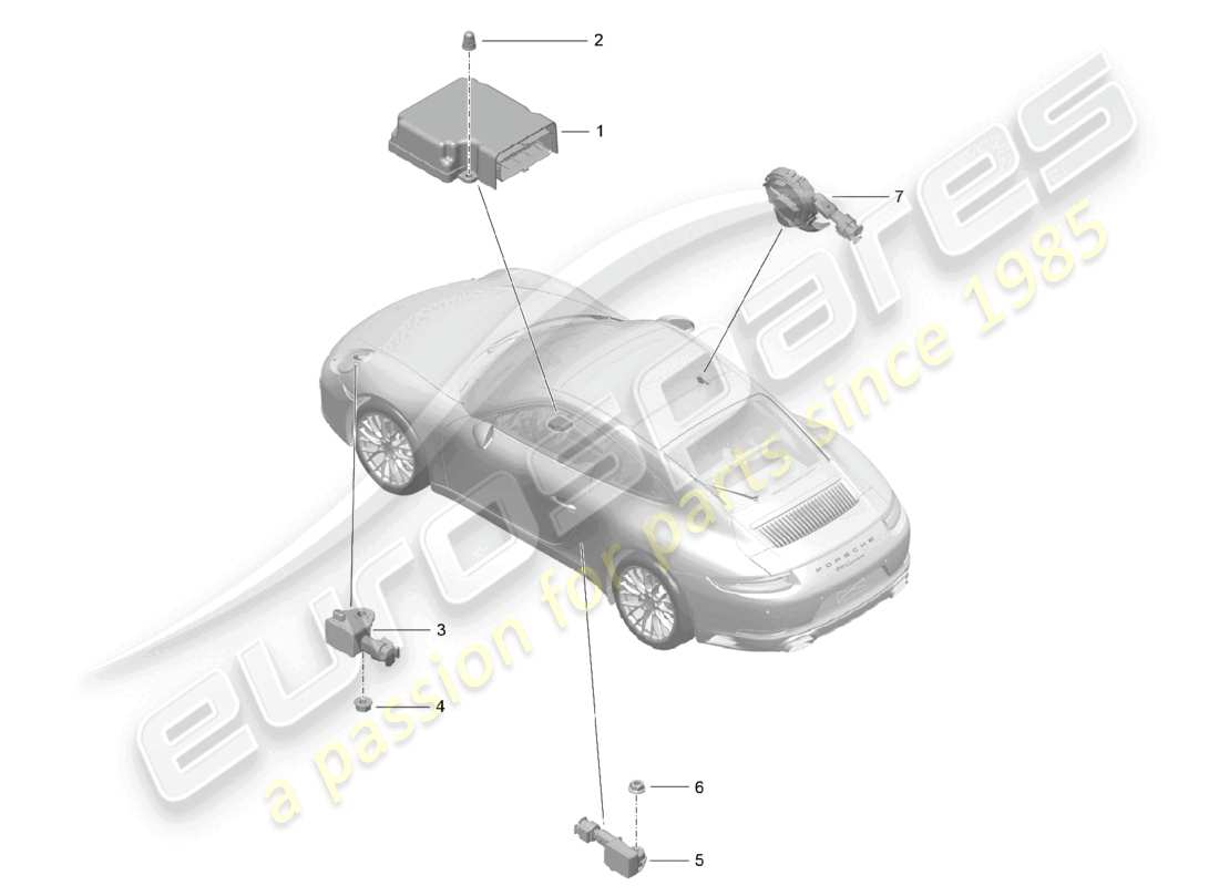 VIEW PARTS DIAGRAMS FROM THE PORSCHE 991 PARTS CATALOGUE a part diagram from the porsche 991 parts catalogue