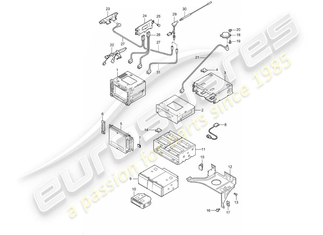a part diagram from the porsche boxster parts catalogue