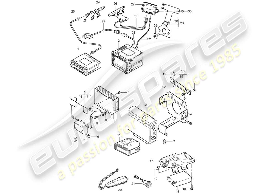 a part diagram from the porsche boxster parts catalogue