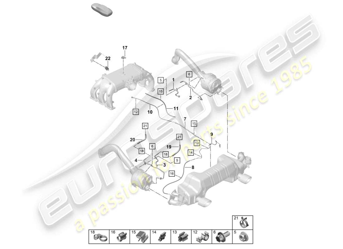 a part diagram from the porsche 2019 (718 boxster) parts catalogue