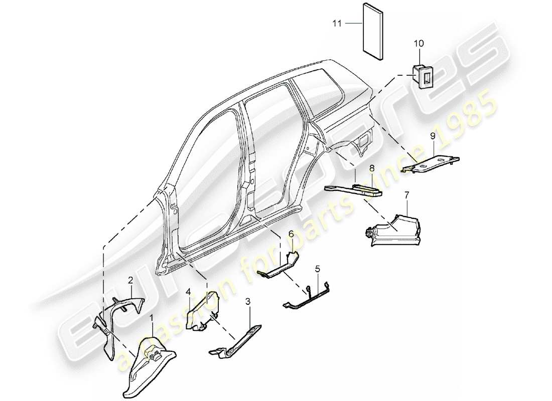 a part diagram from the porsche cayenne parts catalogue