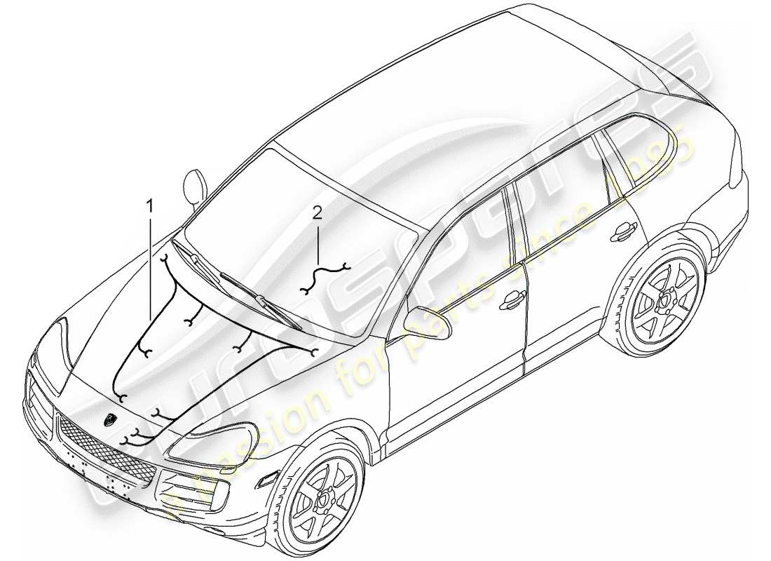 a part diagram from the porsche cayenne parts catalogue