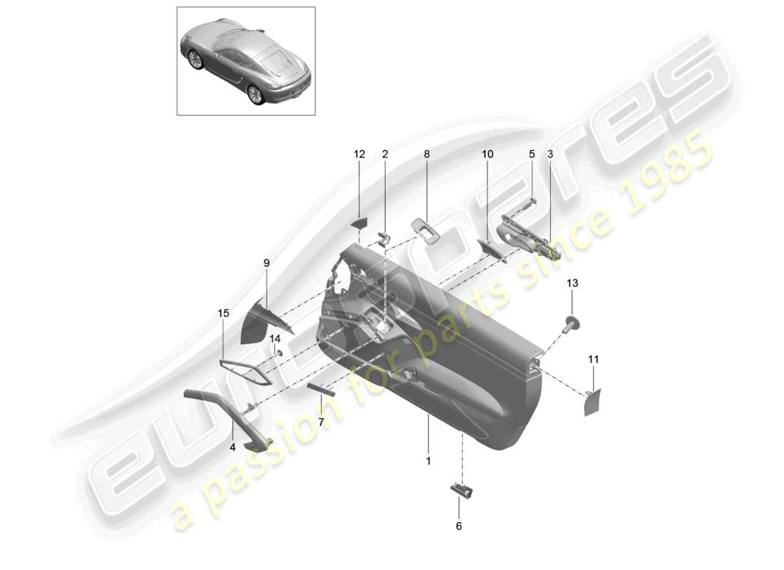 a part diagram from the porsche 2015 (981 cayman) parts catalogue