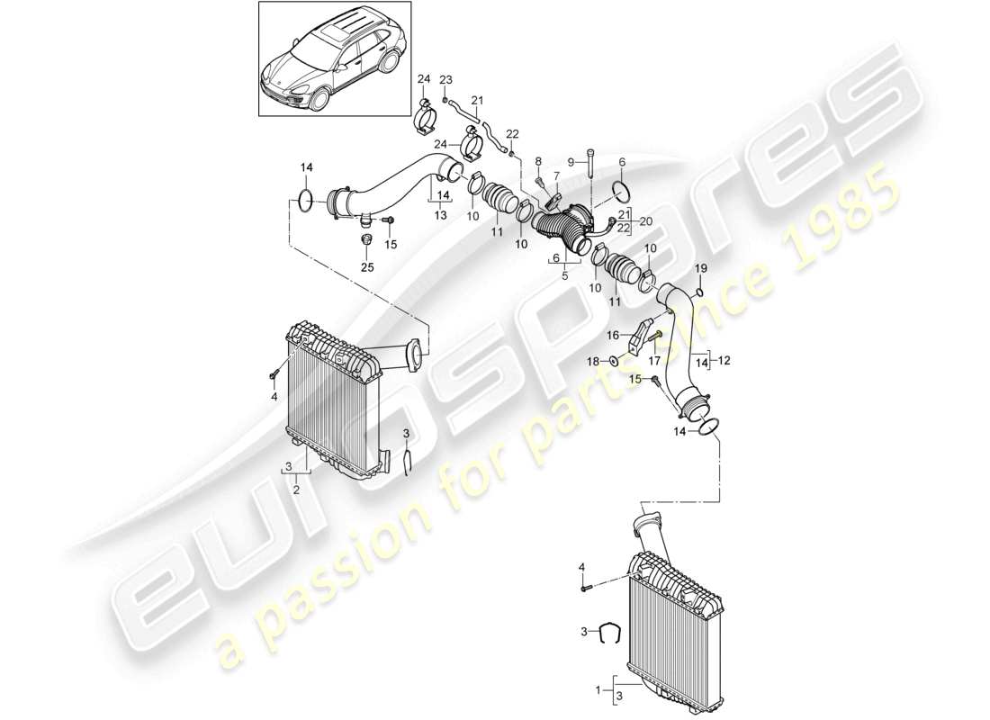 a part diagram from the porsche cayenne parts catalogue