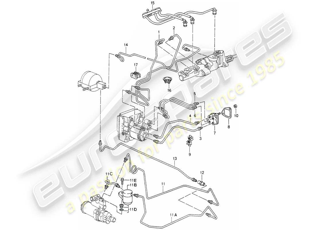a part diagram from the porsche 993 parts catalogue