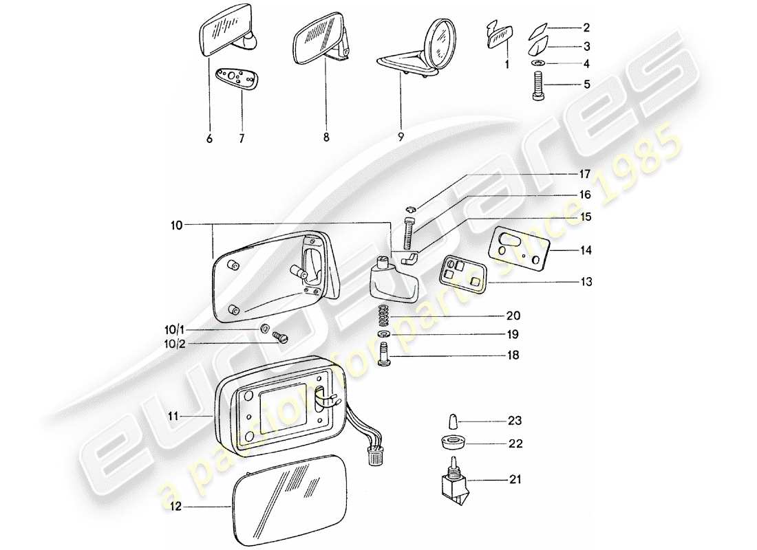 a part diagram from the porsche 1977 (911) parts catalogue