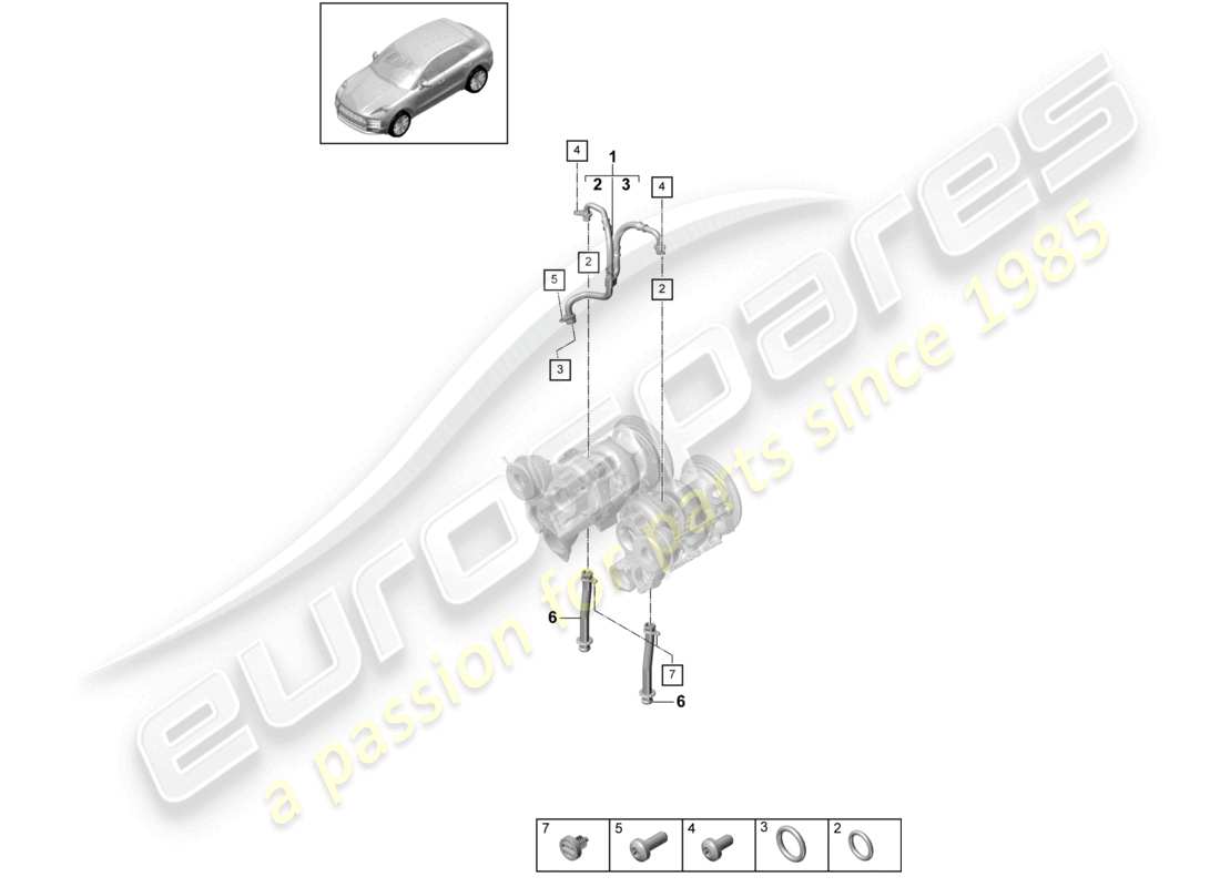 VIEW PARTS DIAGRAMS FROM THE PORSCHE MACAN PARTS CATALOGUE a part diagram from the porsche macan parts catalogue