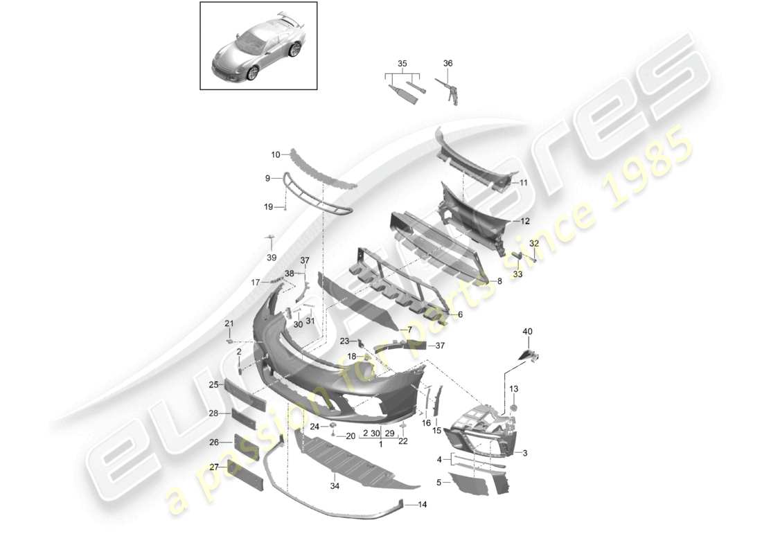 VIEW PARTS DIAGRAMS FROM THE PORSCHE 991 PARTS CATALOGUE a part diagram from the porsche 991 parts catalogue