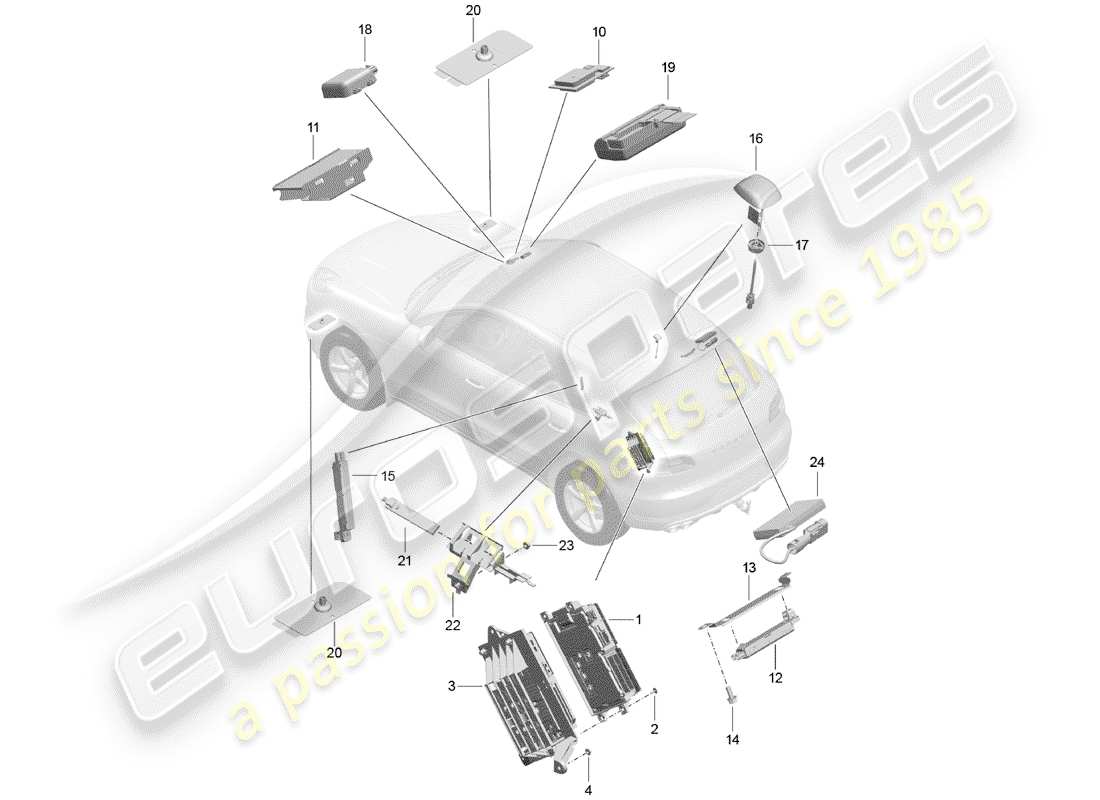 porsche 2014 (macan) telephone part diagram