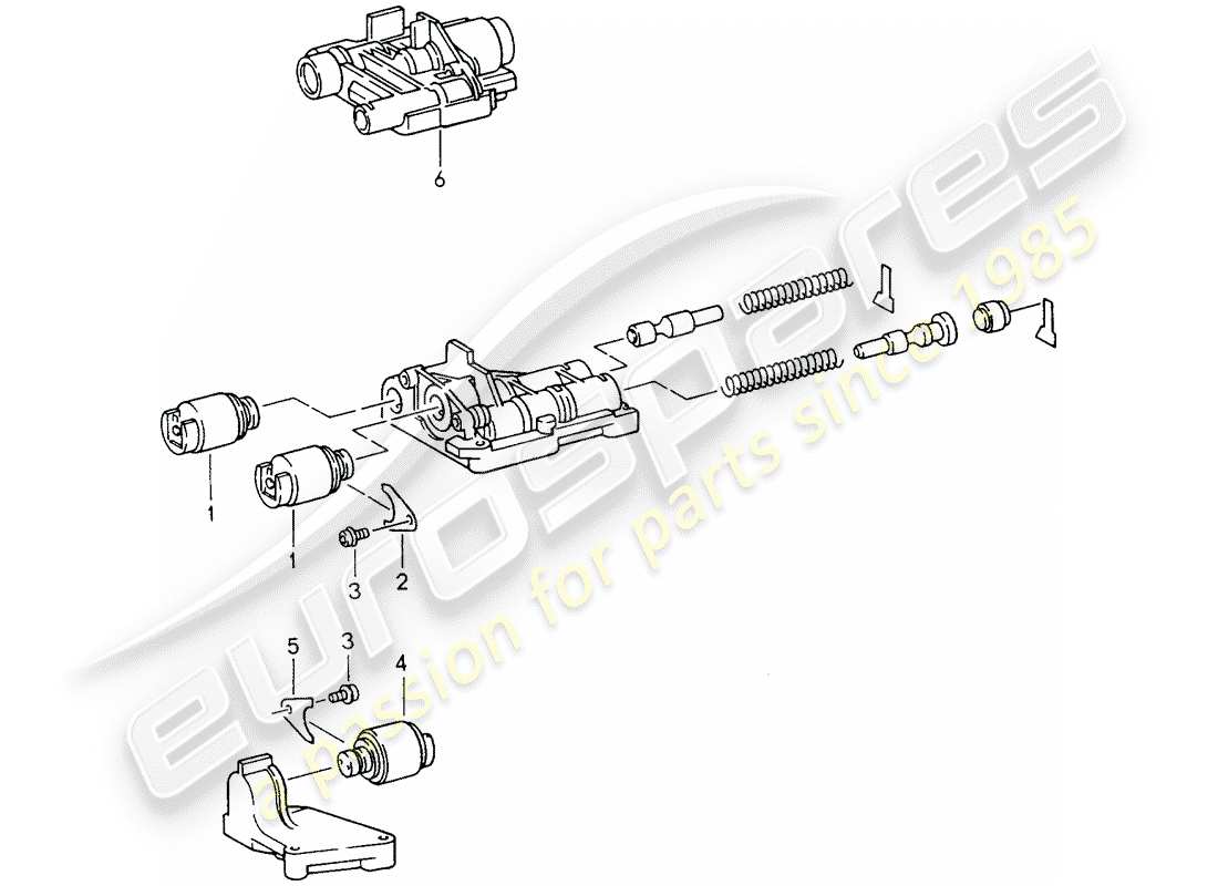 porsche 1998 (993) tiptronic - solenoid valve parts diagram