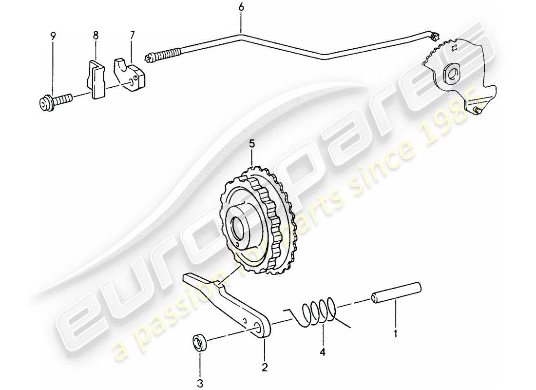 porsche 1998 (993) tiptronic - parking lock parts diagram