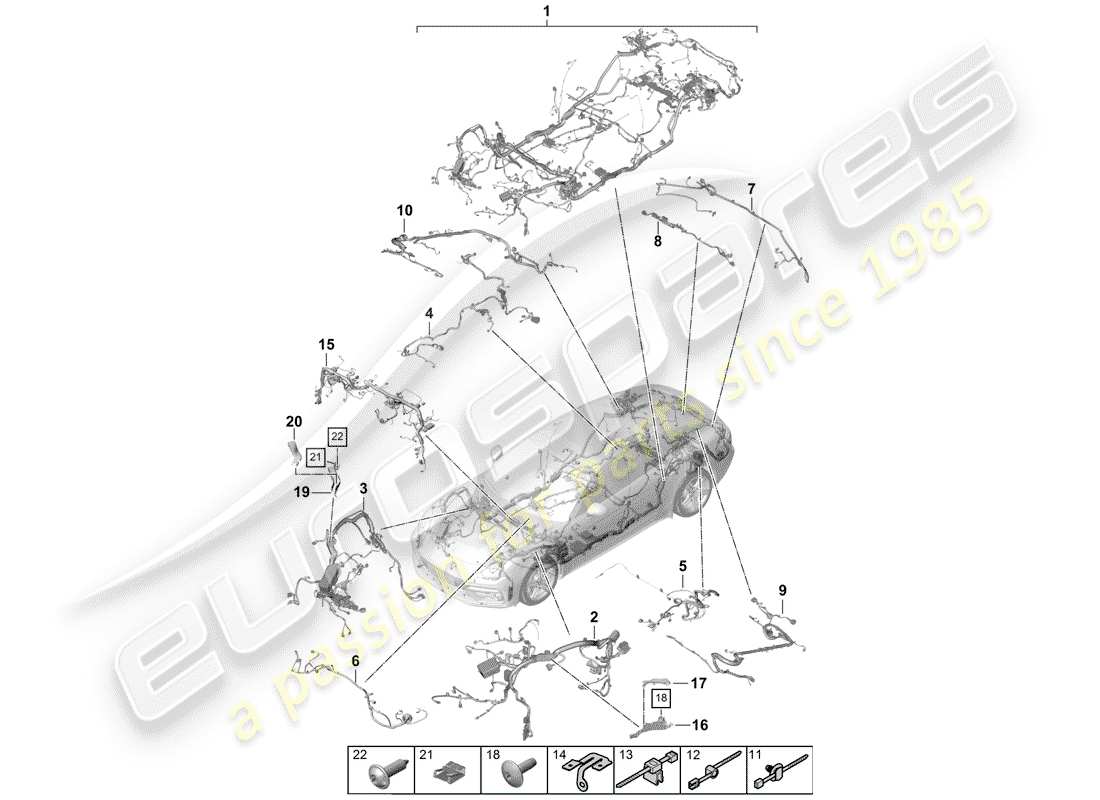 porsche 2018 (panamera 971-1) wiring harnesses part diagram