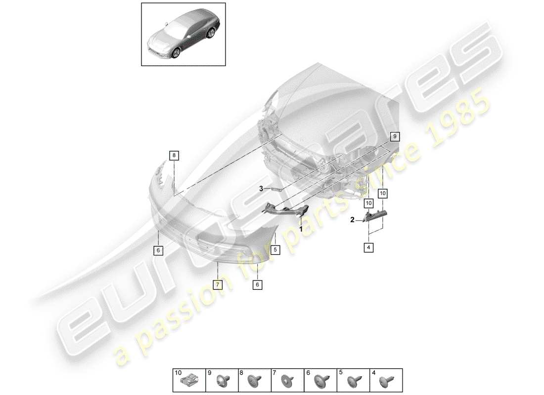porsche 2019 (panamera 971-1) fasteners part diagram