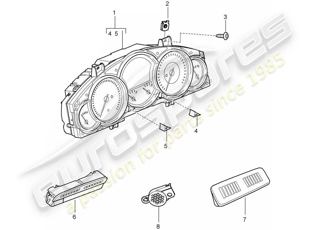 porsche cayenne (2007) instruments part diagram