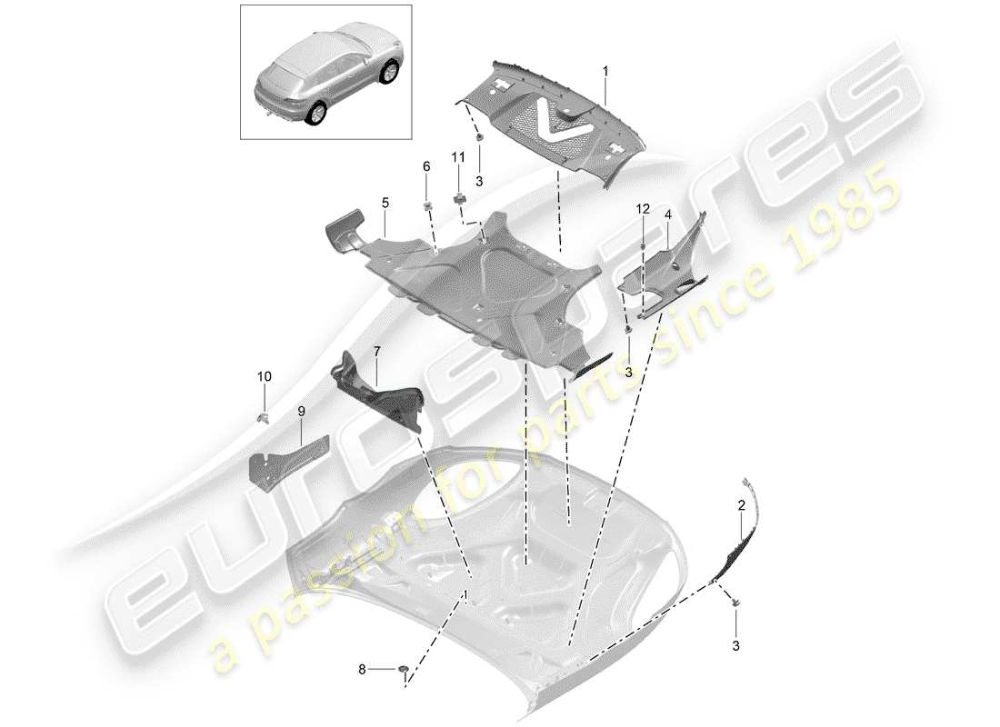 porsche 2018 (macan) lining part diagram