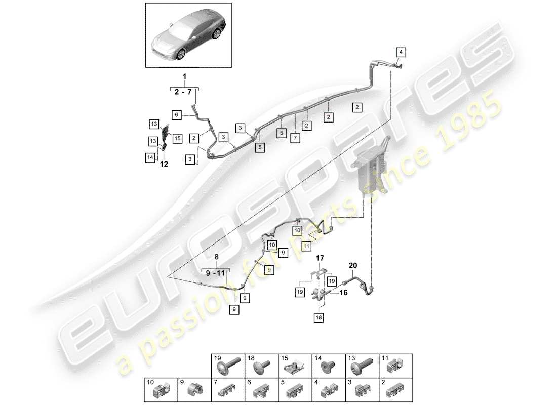 porsche 2018 (panamera 971-1) fuel line part diagram