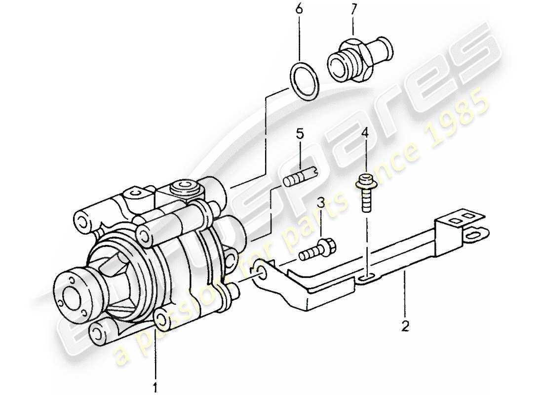 porsche 993 (1997) power steering - power-steering pump part diagram